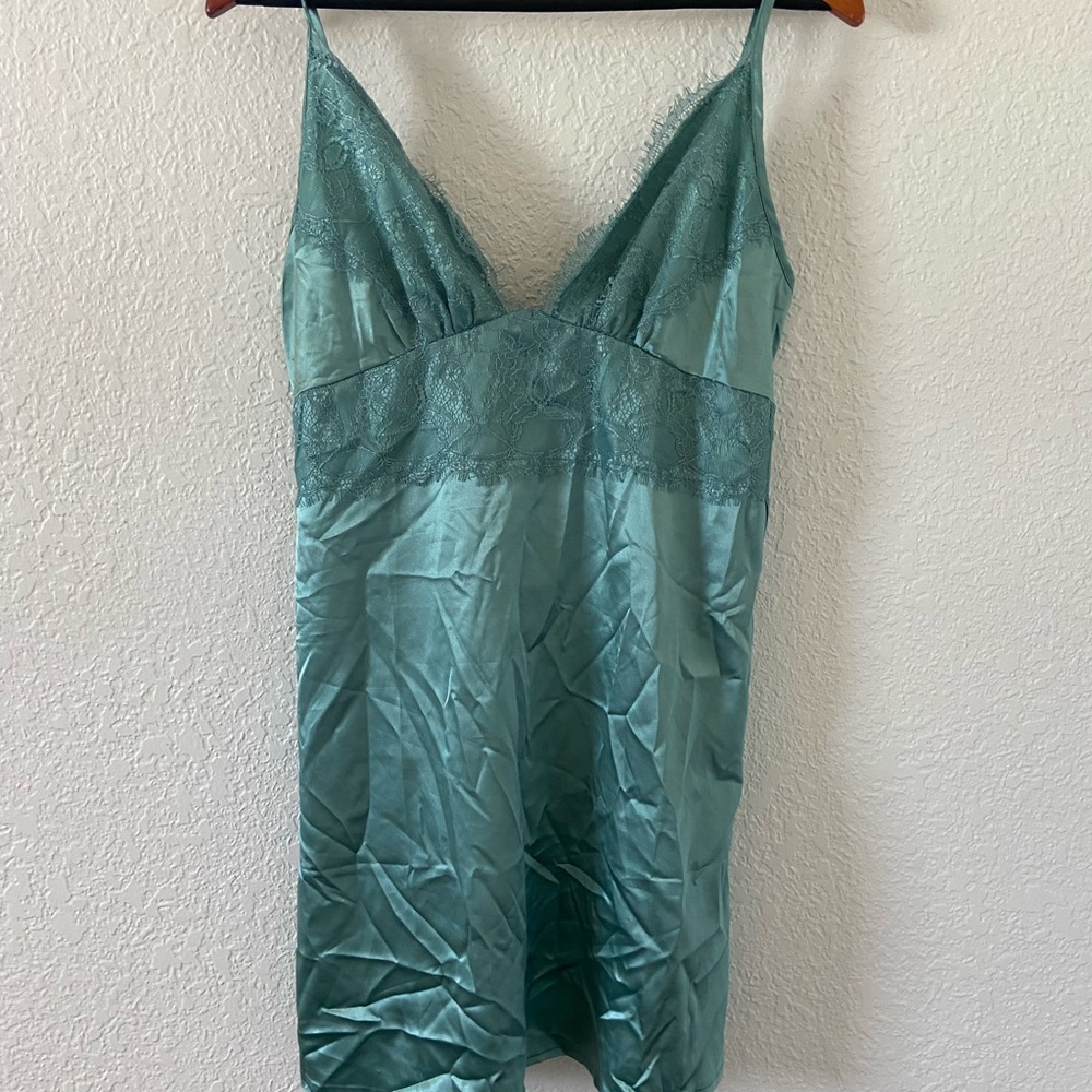 NWT Mumitara Teal/Turquoise Slip Dress with lace